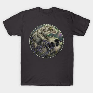 Gargoyle Gecko on a Skull T-Shirt